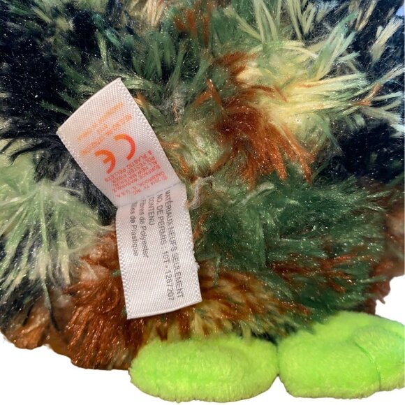 Fuzzy Green & Brown Plush Monster With Sound Features - Picture 8 of 9